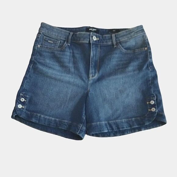 Nine West High Waist Button Hem Short Jean Shorts Plussize 14 - Picture 4 of 12